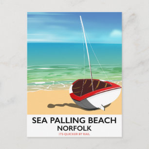 Postal Poster de playa de Sea Palling Beach Norfolk