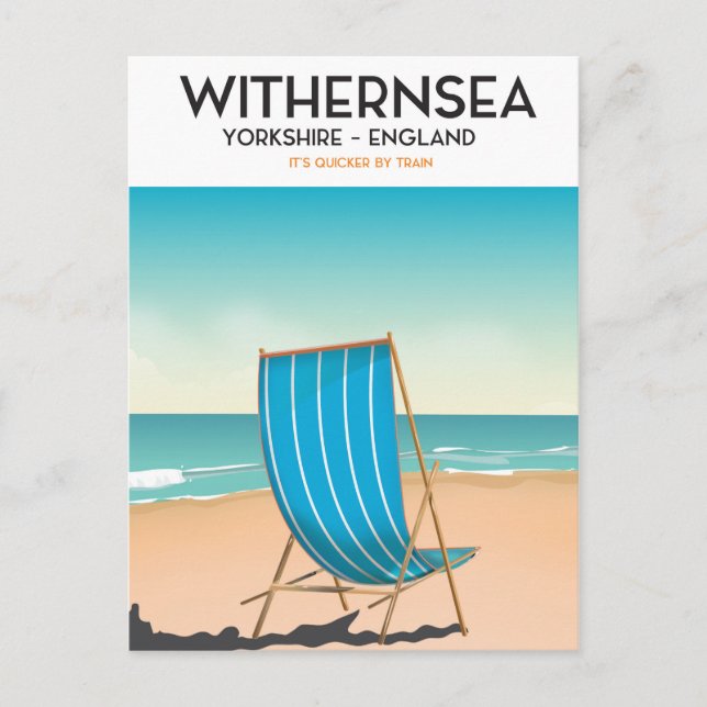 Postal Póster de playa de Withernsea, Yorkshire, impresió (Anverso)