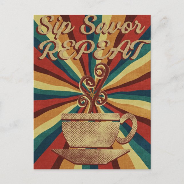 Postal Poster de presupuesto de café retro - Repetición d (Anverso)