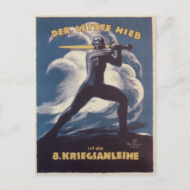 Postal Poster de propaganda de Kriegianleihe (Anverso)