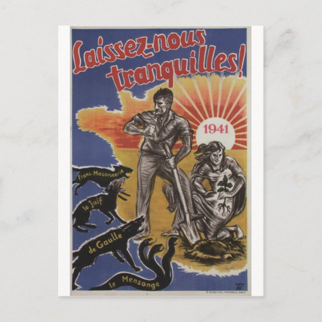Postal Poster de propaganda de Laissez-nous (Anverso)