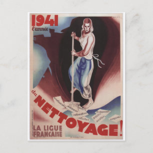 Postal Poster de propaganda de Nettoyage