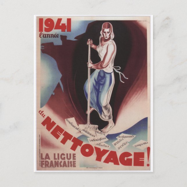 Postal Poster de propaganda de Nettoyage (Anverso)