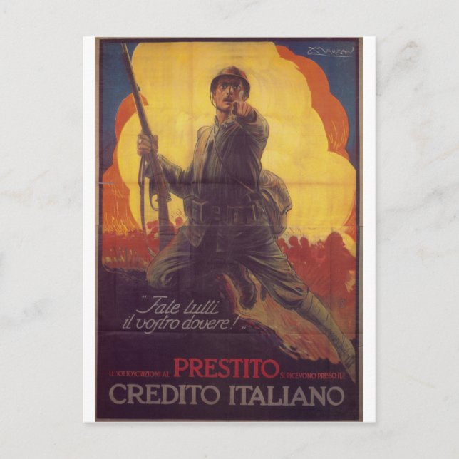 Postal Poster de propaganda de servicio completo (Anverso)