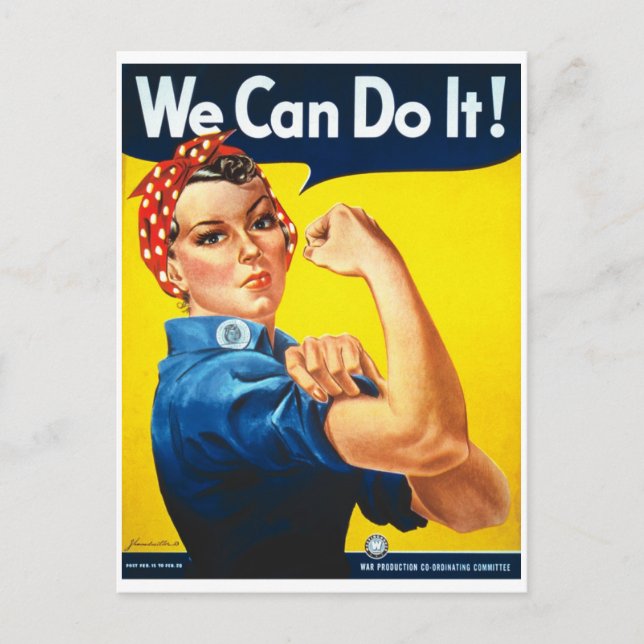 Postal Poster de propaganda de We_Can_Do_It_Propaganda (Anverso)