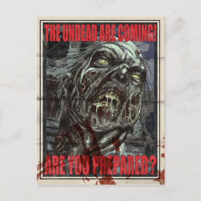 Postal Poster de propaganda zombie (Anverso)