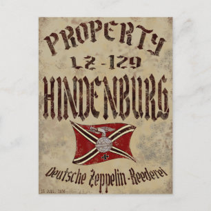 Postal Póster de propiedad en dificultades de Hindenburg