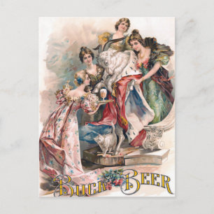 Postal Poster de publicidad de cerveza de época