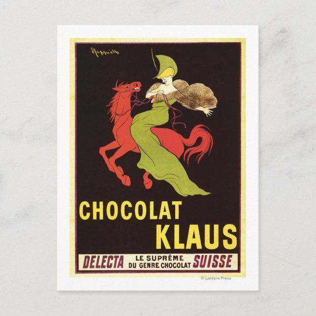 Postal Poster de publicidad de Chocolat Klaus (Anverso)