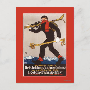 Postal Poster de publicidad de esquí Loden Ski Clothes