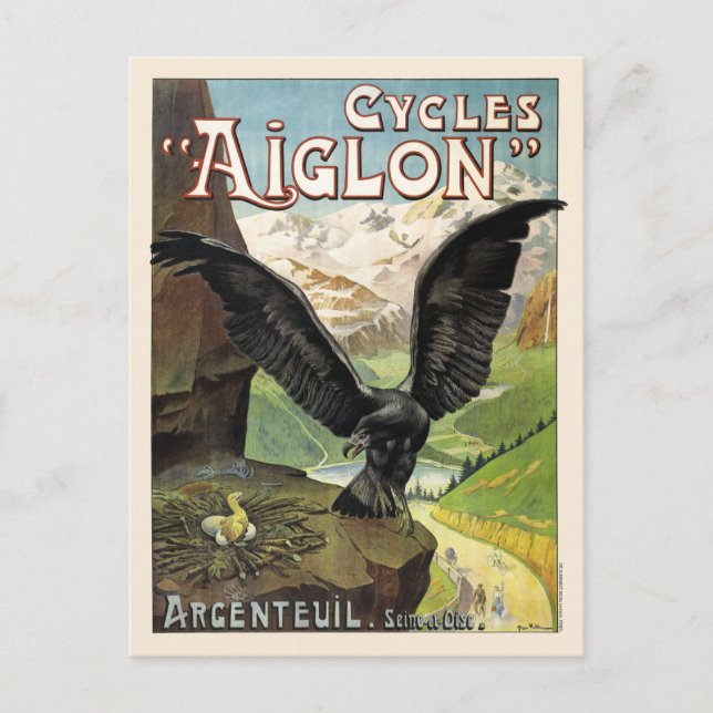 Postal Poster de publicidad de la época del Aiglon en bic (Anverso)