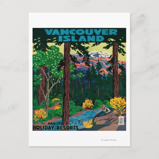 Postal Poster de publicidad de la isla de Vancouver (Anverso)