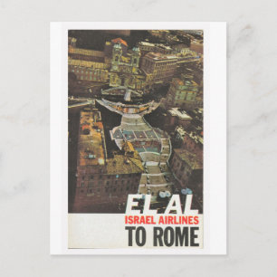 Postal Poster de publicidad, ElAl a Roma