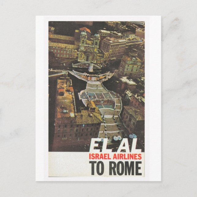 Postal Poster de publicidad, ElAl a Roma (Anverso)
