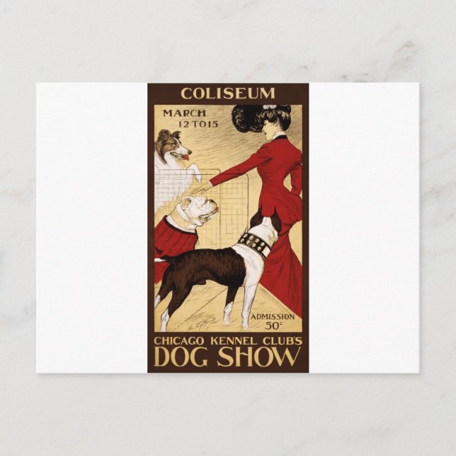 Postal Poster de publicidad en el Show de Perros del Club (Anverso)