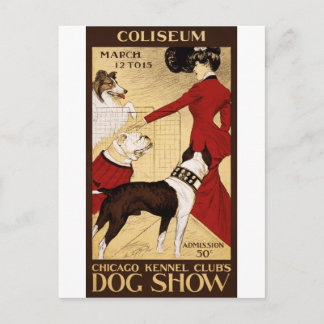 Postal Poster de publicidad en el Show de Perros del Club