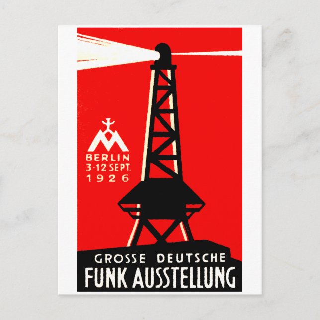 Postal poster de Radio + Radiodifusión de 1926 (Anverso)