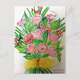 Postal Póster de Ramo Plano Rosa