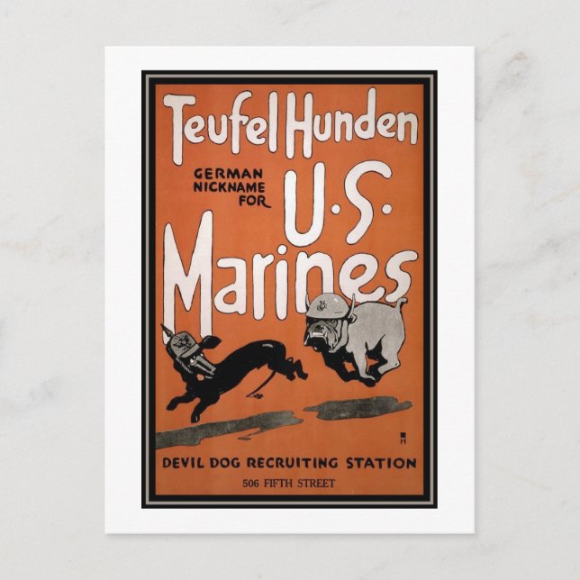 Postal POSTER de Reclutamiento de Marines de Estados Unid (Anverso)
