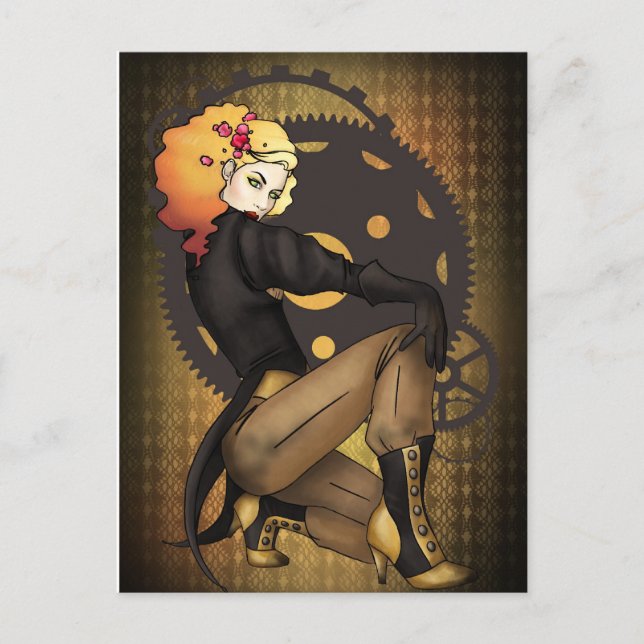 Postal Poster de reclutamiento de piratas Steampunk (Anverso)