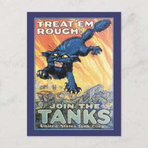 Postal Poster de reclutamiento de vintage US Tank Corps