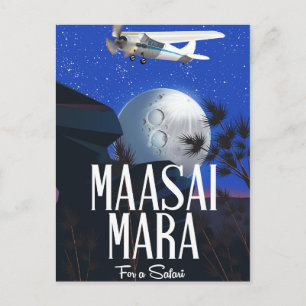 Postal Póster de safari a Massai Mara, Kenia!