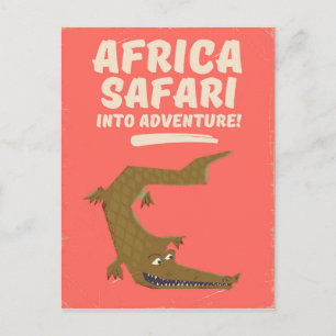 Postal ¡Póster de Safari de Cocodrilo África!
