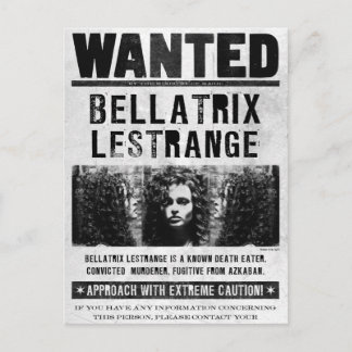 Postal Póster de Se Busca Bellatrix Lestrange