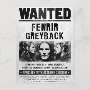 Postal Póster de Se Busca: Fenrir Greyback