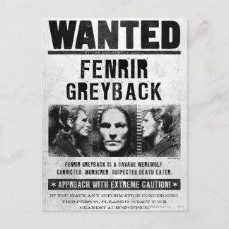 Postal Póster de Se Busca: Fenrir Greyback