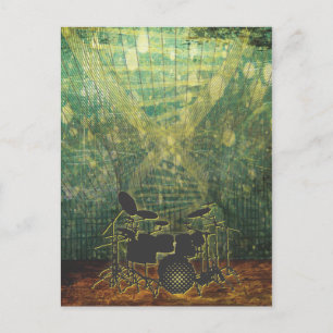 Postal poster de tambores grunge-1b
