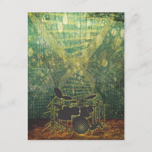 Postal poster de tambores grunge-1b (Anverso)