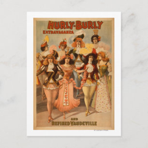Postal Poster de teatro Hurly-Burly Extravaganza