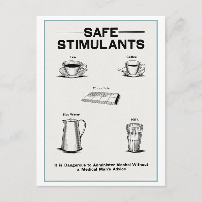 Postal poster de temperatura de cosecha "Safe Stimulants" (Anverso)