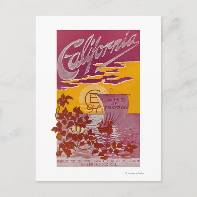 Postal Poster de Tierra de Promesas de California (Anverso)