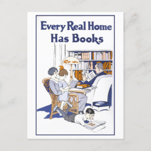 Postal Poster de "Todo hogar real tiene libros"