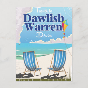 Postal Póster de tren vintage de Dawlish Warren Devon