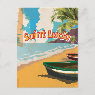 Postal Póster de vacaciones antiguas de Santa Lucía