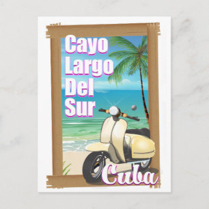 Postal Póster de vacaciones cubanas en Cayo Largo del Sur