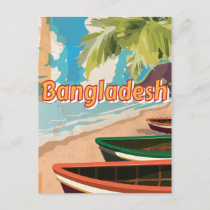Postal Poster de vacaciones de Bangladesh Vintage