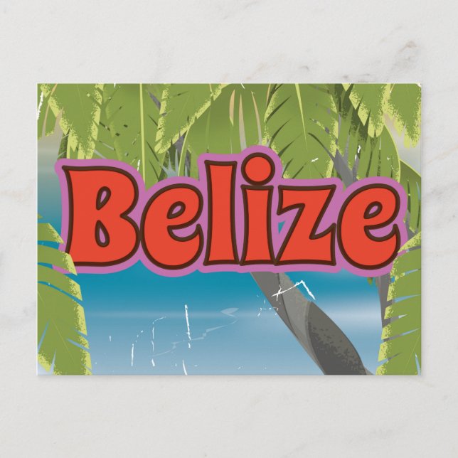 Postal Poster de vacaciones de Belice (Anverso)