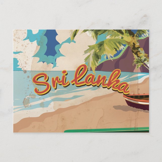 Postal Poster de vacaciones de cosecha de Sri Lanka (Anverso)