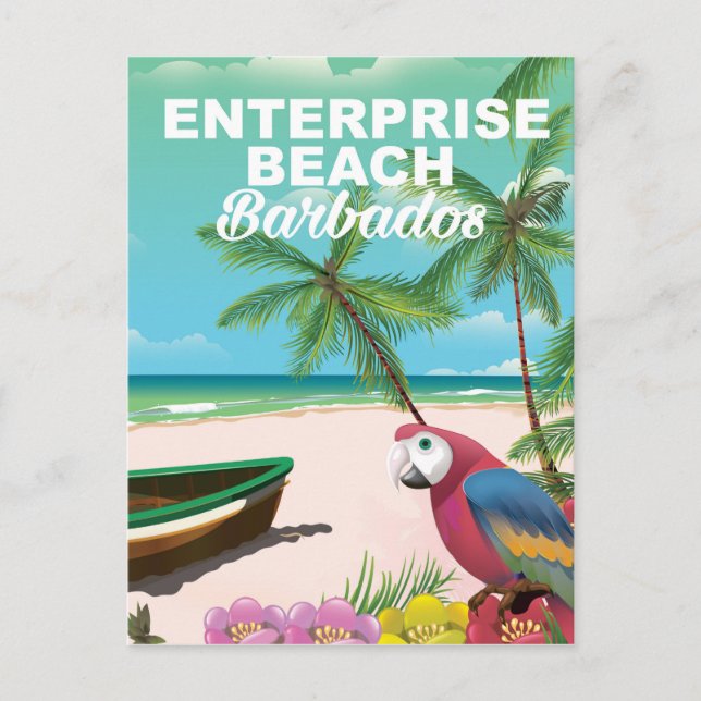Postal Poster de vacaciones de Enterprise Beach Barbados (Anverso)