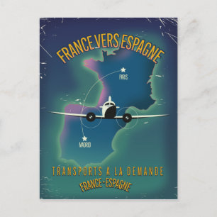 Postal Poster de vacaciones de Francia a España