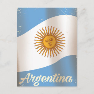 Postal Póster de vacaciones de la bandera nacional de Arg