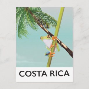 Postal Póster de vacaciones de la rana arbórea de Costa R