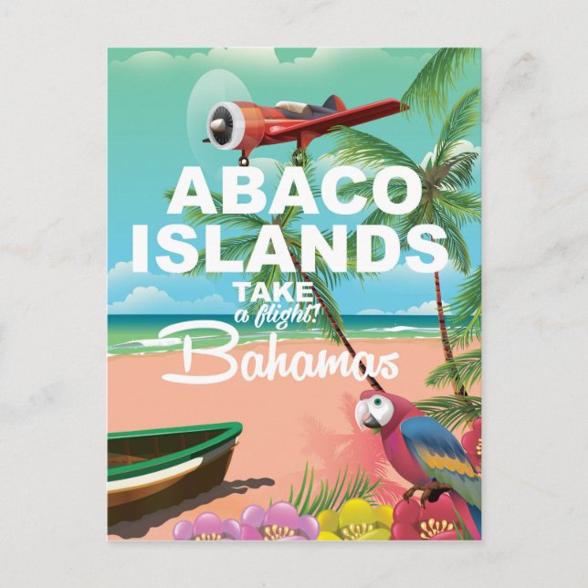 Postal Poster de vacaciones de las Islas Abaco (Anverso)