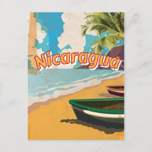 Postal Poster de vacaciones de Nicaragua Vintage