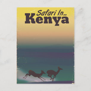 Postal Póster de vacaciones de safari en Kenia