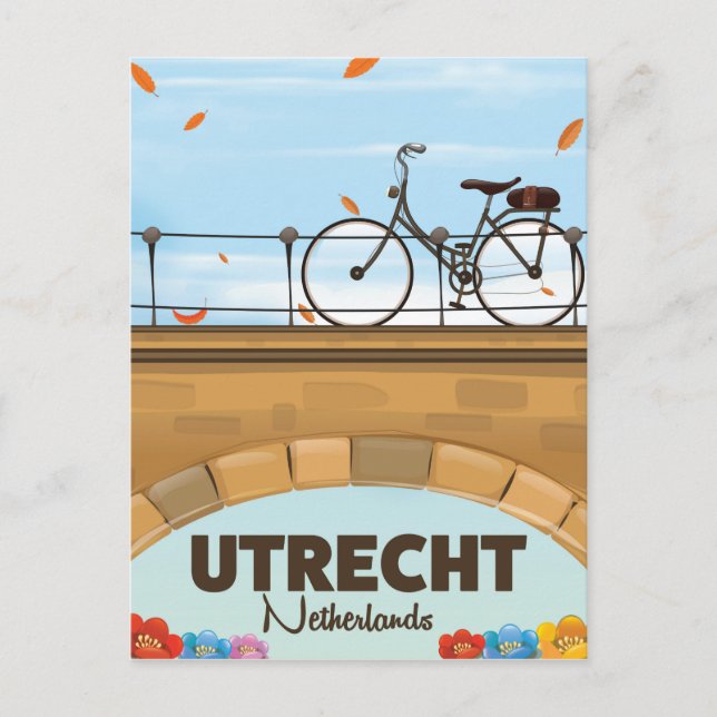 Postal Poster de vacaciones de Utrecht, Países Bajos. (Anverso)